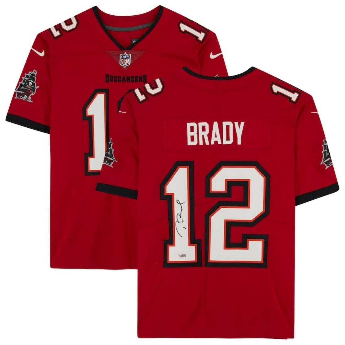 Tom Brady Signed Tampa Jersey Red (Fanatics Hologram): Tom Brady Signed Tampa Jersey Red (Fanatics Hologram)