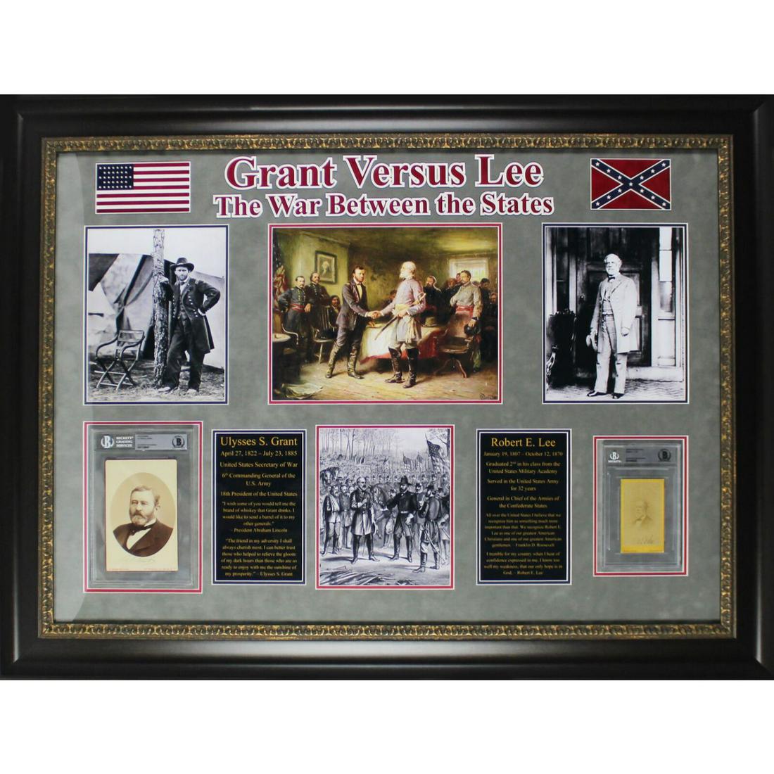 Civil War Generals Ulysses S. Grant & Robert E. Lee Signed Framed Display (BAS): Civil War Generals Ulysses S. Grant & Robert E. Lee Signed Framed Display (BAS)
