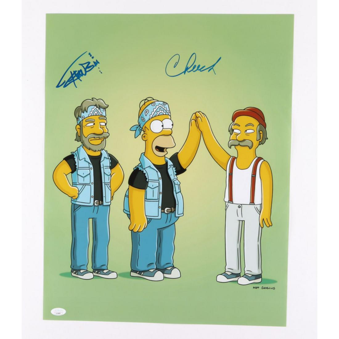 Cheech Marin & Tommy Chong Signed "The Simpsons" 11x14 Photo (JSA COA) (1 of 1)