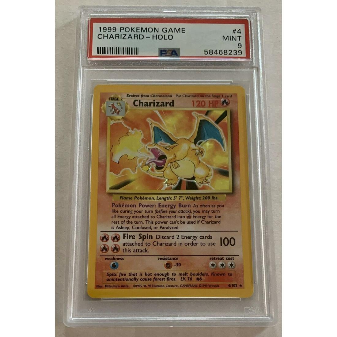 1999 Pokemon Base Set Unlimited Charizard Holo #4 PSA 9 (1 of 2)