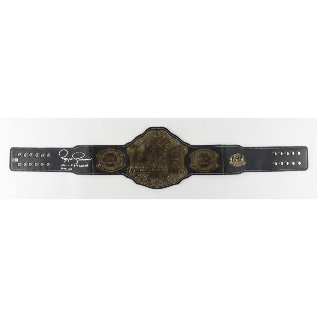 Royce Gracie Signed Full-Size UFC #1 Championship Belt Inscribed (PA COA) (1 of 1)