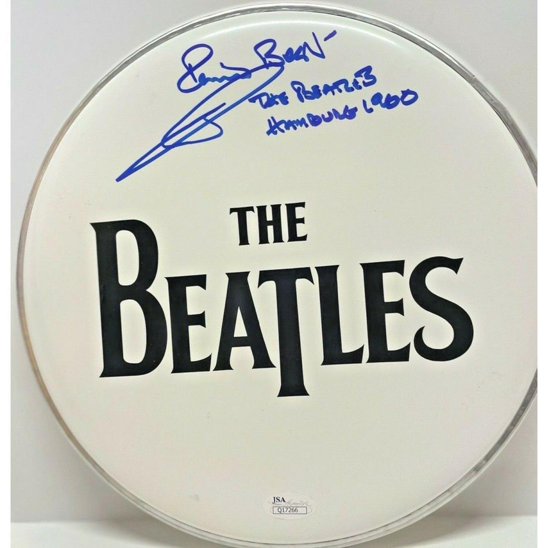 PETE BEST Signed 1960 Hamburg 10" Drumhead The Beatles Original Drummer (JSA COA) (1 of 1)