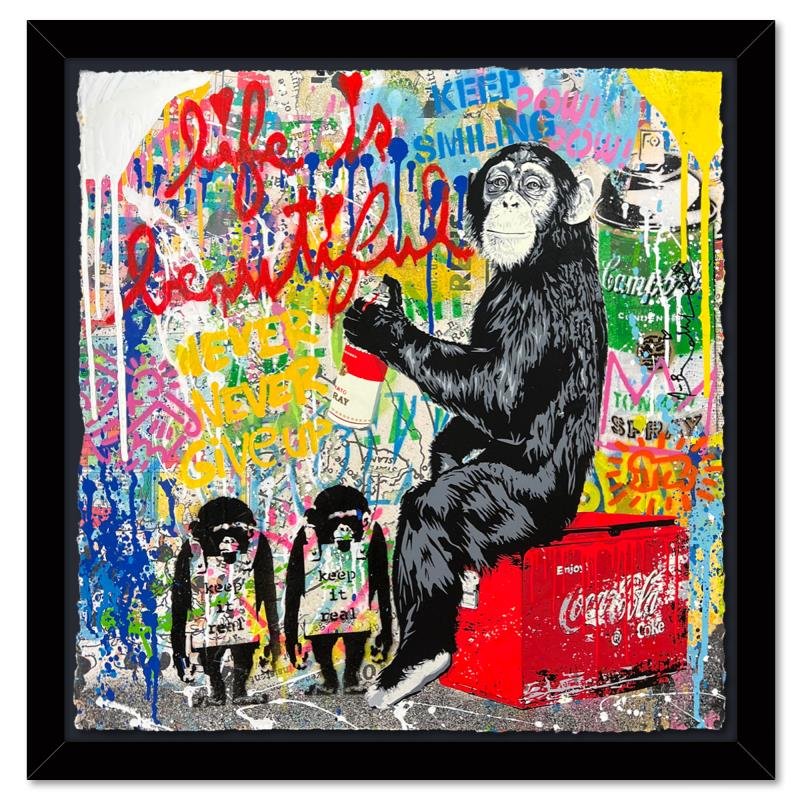 Mr. Brainwash, "Everyday Life" Framed Mixed Media Original, Hand Signed with Certificate of Authenti (1 of 1)