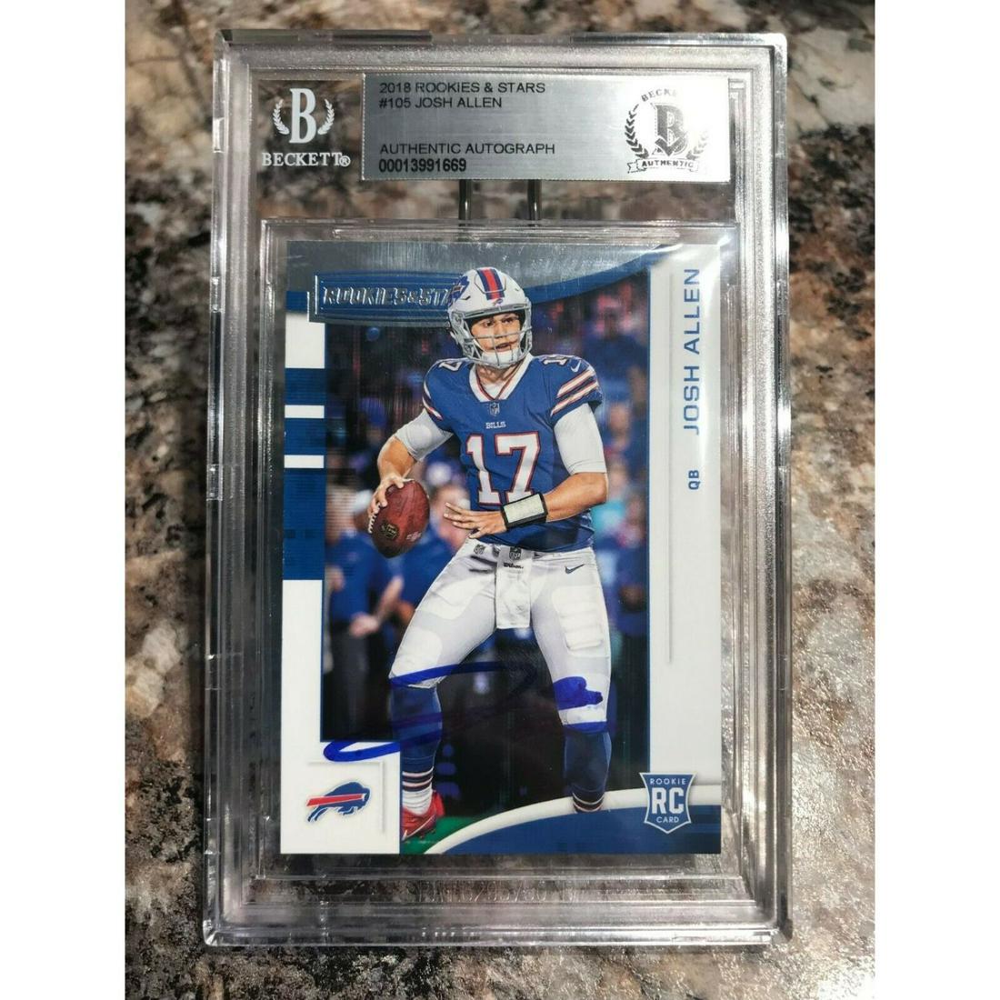 2018 Josh Allen Signed Panini Rookies & Stars #105 BAS SLABBED ROOKIE (1 of 2)