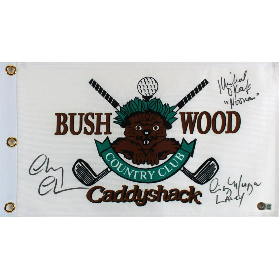 Cindy Morgan, Michael Okeefe & Chevy Chase Signed "Caddyshack" Golf Pin Flag Inscribed "Lacey" & (1 of 1)