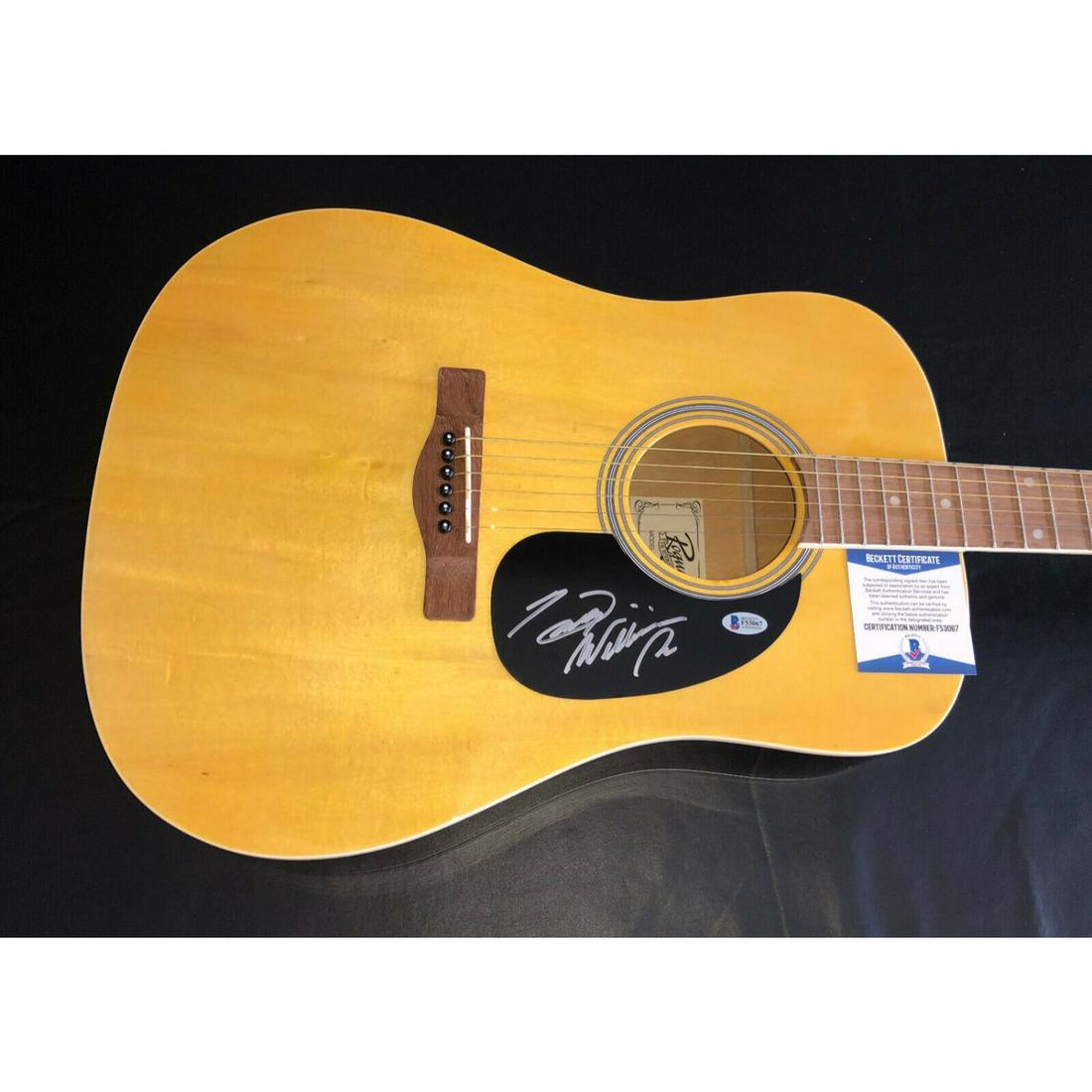 Hank Williams Jr Signed Acoustic Guitar (Beckett COA) (1 of 1)