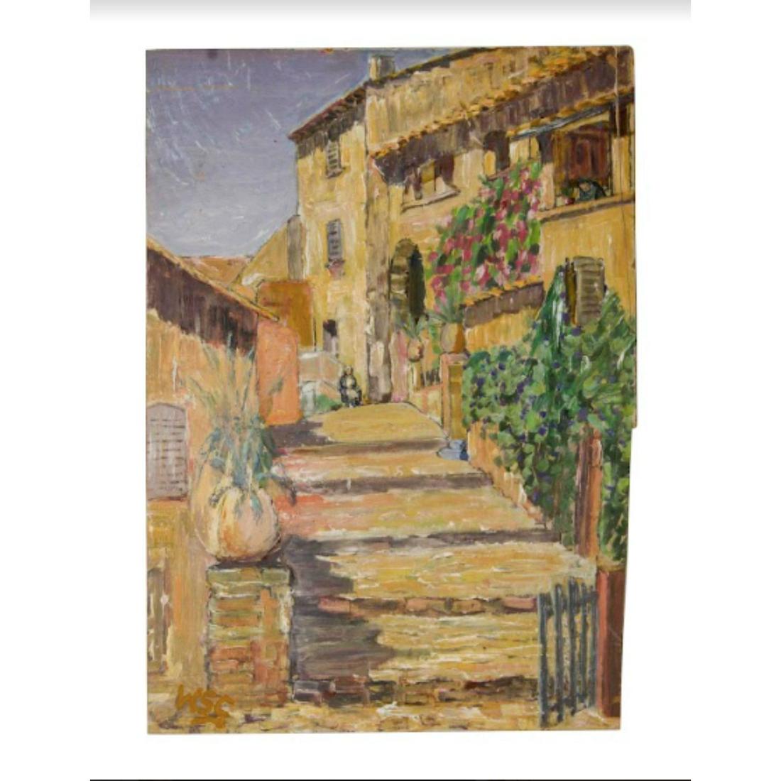 Winston Churchill Hand Signed Painting 11.5x16 w/ Gallery Stamps (1 of 3)