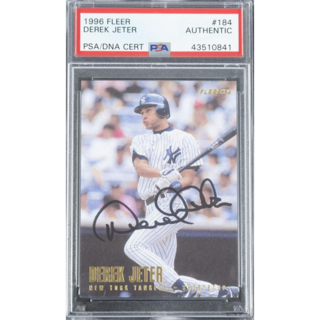 DEREK JETER 1996 FLEER #184 (PSA AUTHENTIC) (1 of 1)