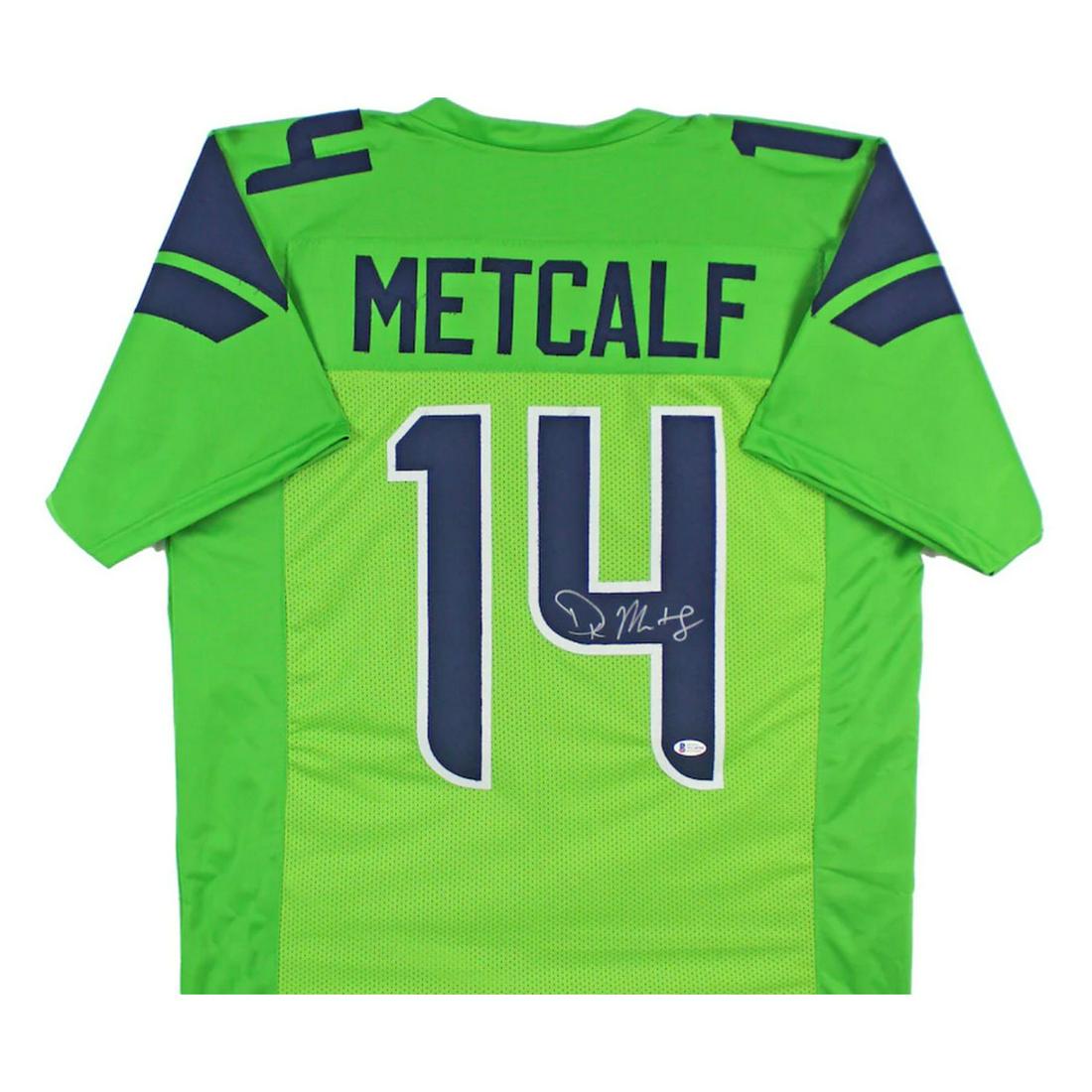 D.K. Metcalf Signed Jersey - Neon Green BAS Witnessed (1 of 1)