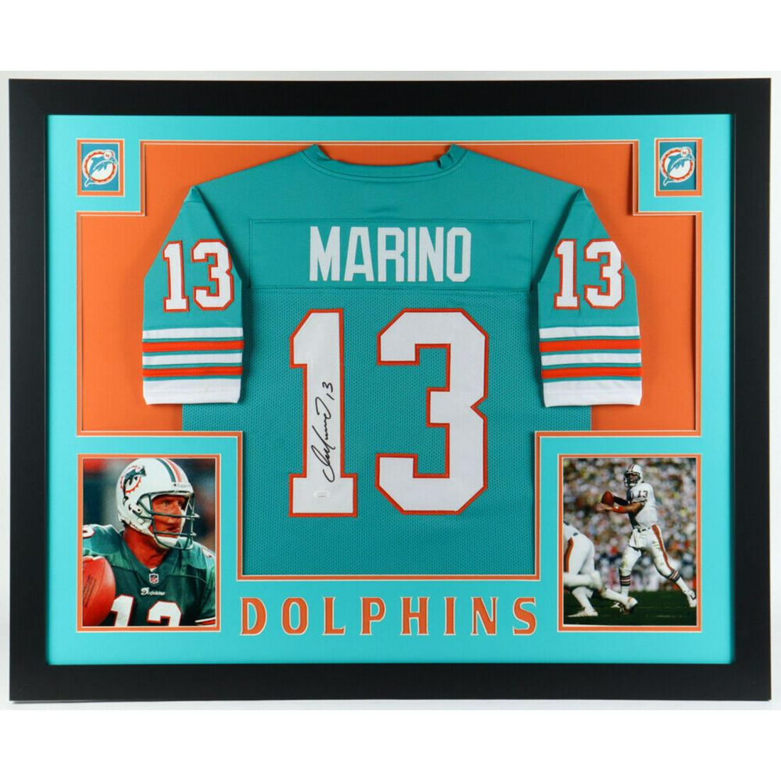 Dan Marino Signed 35x43 Custom Framed Jersey (JSA COA) (1 of 1)