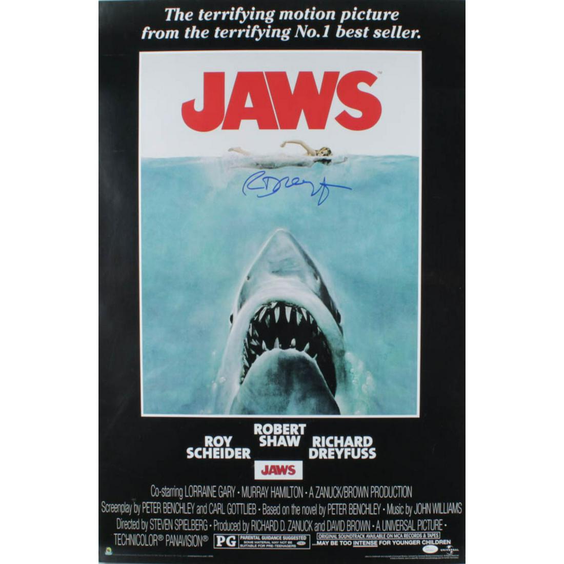 Richard Dreyfuss Signed Largeâ€Jaws" 24x36 Movie Poster (JSA COA) (1 of 1)