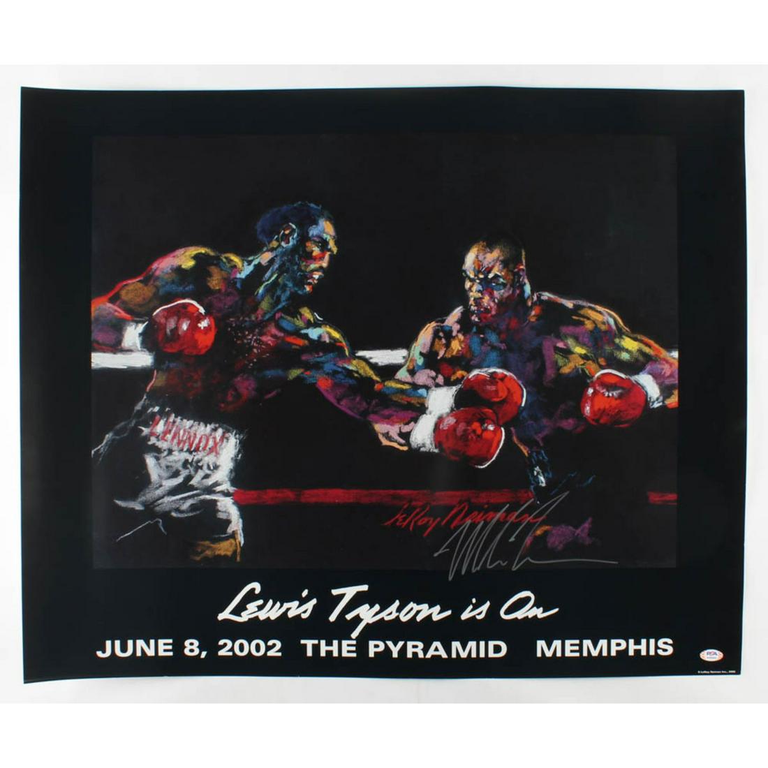 Mike Tyson Signed 25x31 Original LeRoy Neiman MGM Fight Lithograph with Dated 2002 Seal (PSA COA) (1 of 2)
