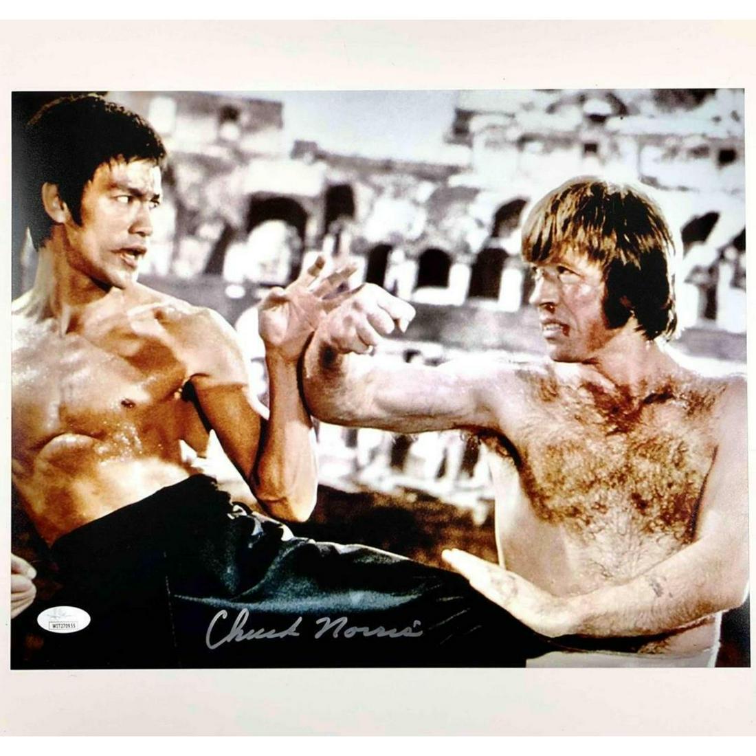Chuck Norris Signed Return of the Dragon 11x14 Bruce Lee Photo (JSA COA) (1 of 1)