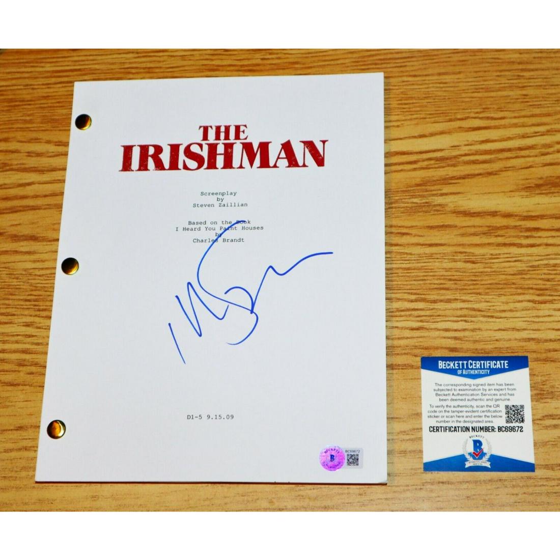MARTIN SCORSESE Signed The Irishman Full Script (BAS COA) (1 of 1)