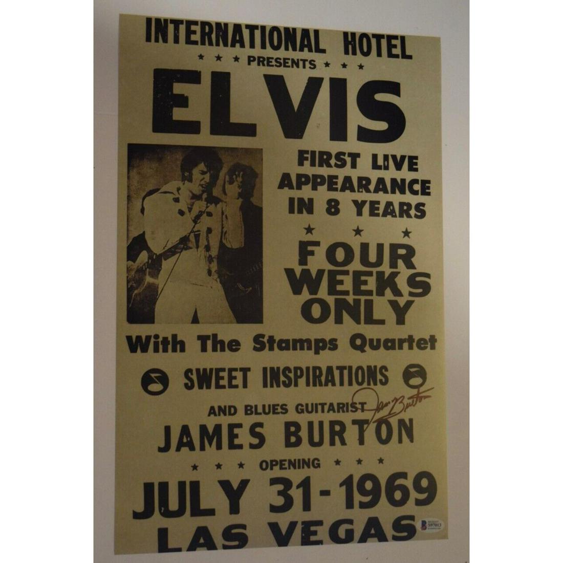 James Burton Signed Autograph 11x17 Poster Photo Elvis Presley Beckett BAS COA (1 of 1)
