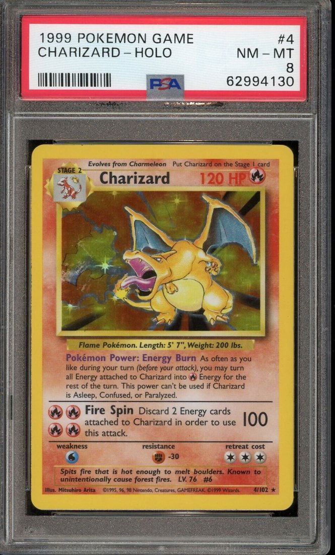 1999 Pokemon Base Set Charizard Holo #4/102 PSA 8 (1 of 1)