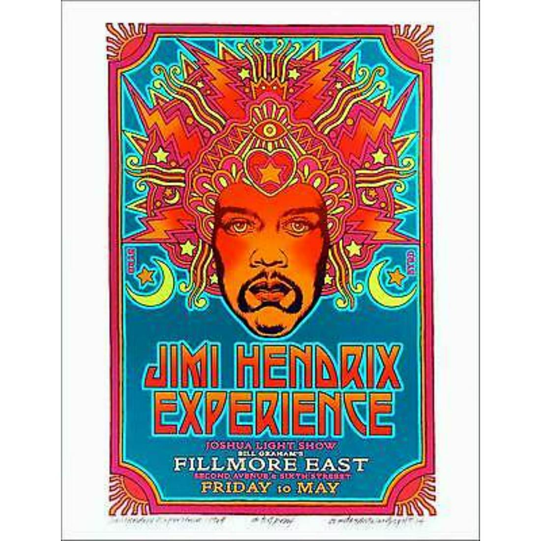 Jimi Hendrix 1968 Fillmore Poster Orig Alternate Design New AE Signed David Byrd (1 of 1)