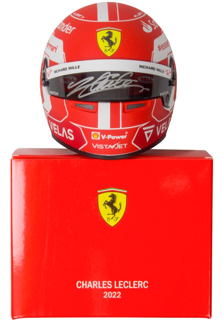 Charles Leclerc Signed Mini Ferrari Helmet 1:2 Scale (Beckett COA) (1 of 1)