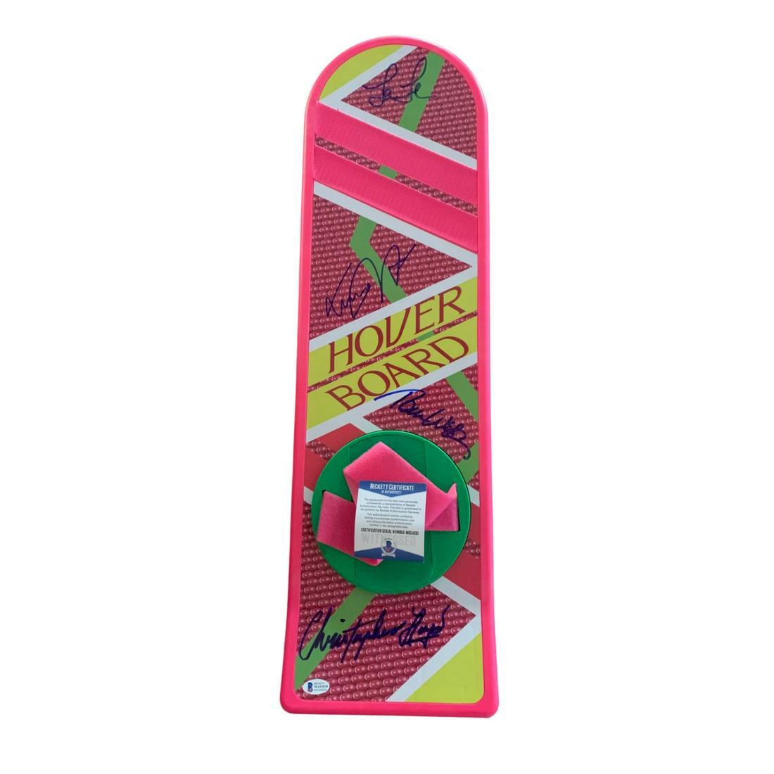 MICHAEL J FOX + 3 "BACK TO THE FUTURE" CAST AUTOGRAPH SIGNED HOVERBOARD BAS 4 (1 of 1)