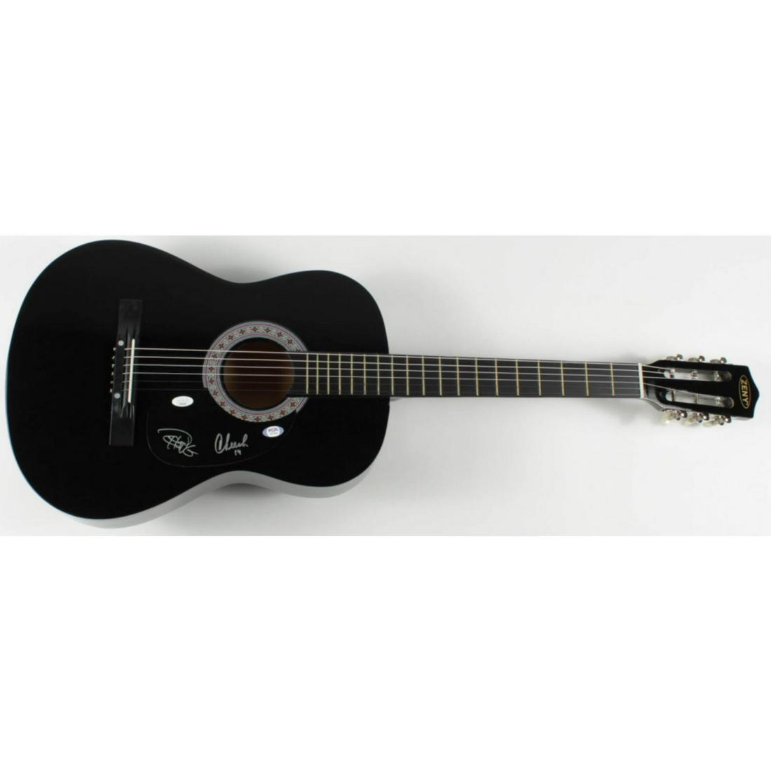Cheech Marin & Tommy Chong Signed 39" Acoustic Guitar Inscribed "19" (PSA COA & JSA Hologram) (1 of 1)