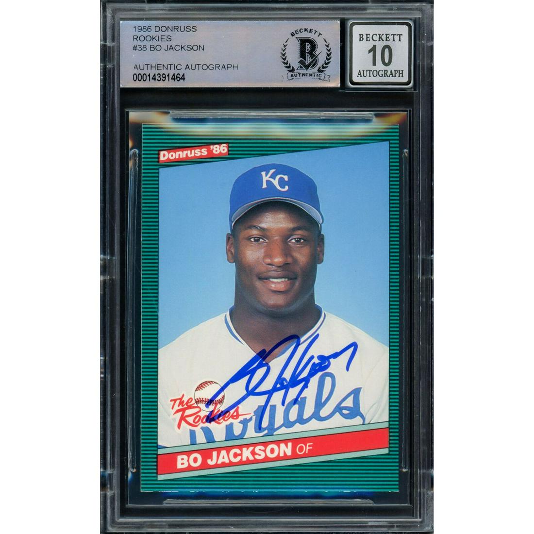 1986 BO JACKSON DONRUSS THE ROOKIES RC ROYALS BAS 10 AUTO (1 of 1)