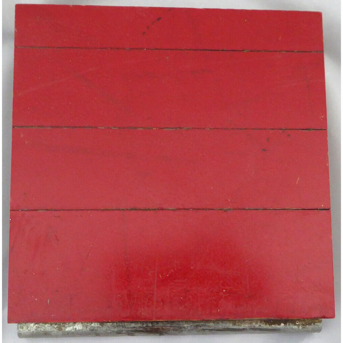 CHICAGO BULLS GAME USED 6X6 RED HARDWOOD FLOOR PIECE MICHAEL JORDAN (COA) (1 of 3)