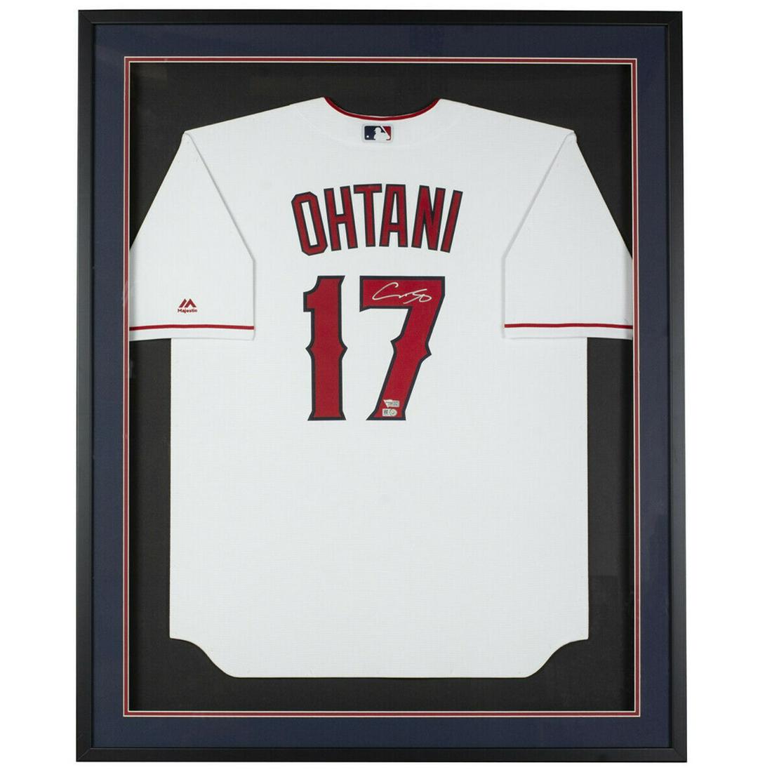 Shohei Ohtani Signed Framed Angels White Nike Baseball Jersey (Fanatics COA) (1 of 2)