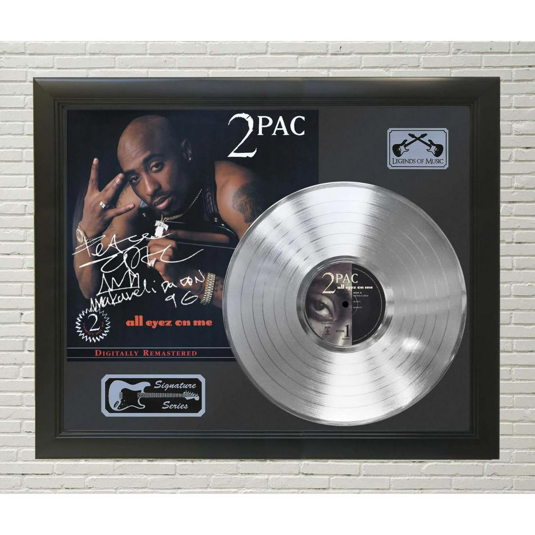 Tupac Shakur 2Pac â€“ All Eyez On Me Platinum LP Record Framed Signature Display M4 (1 of 1)