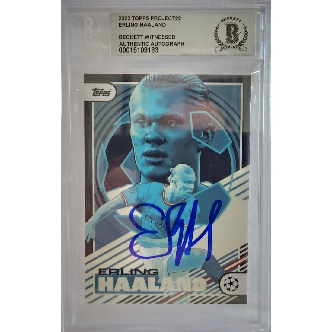 Erling Haaland Signed 2022 Topps Project 22 (Beckett) (1 of 1)