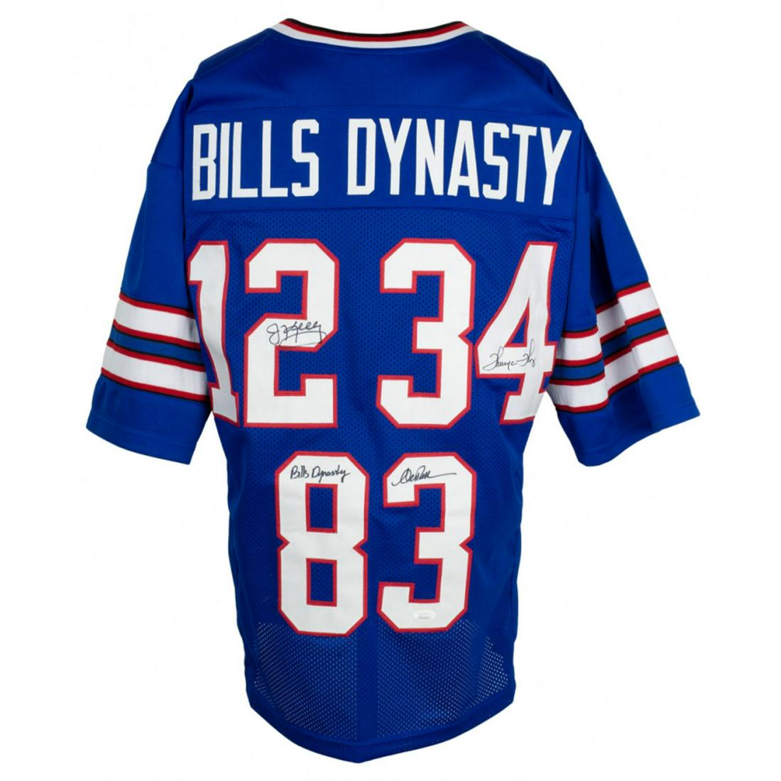 Jim Kelly, Thurman Thomas & Andre Reed Signed Jersey Inscribed "Bills Dynasty" (JSA) (1 of 1)
