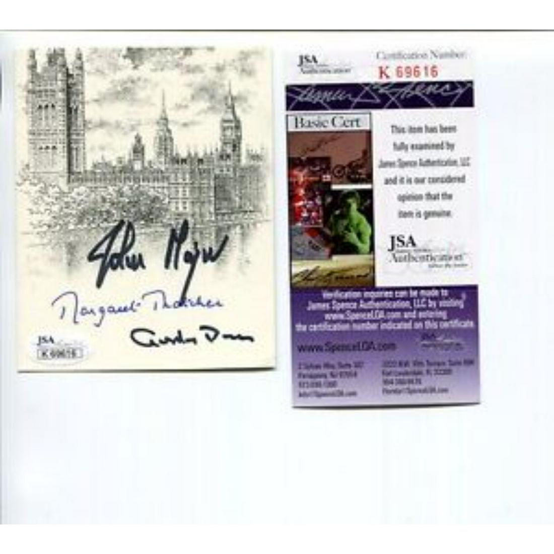 Margaret Thatcher, Gordon Brown & John Major Signed Bookplate (JSA COA): Margaret Thatcher, Gordon Brown & John Major Signed Bookplate (JSA COA)