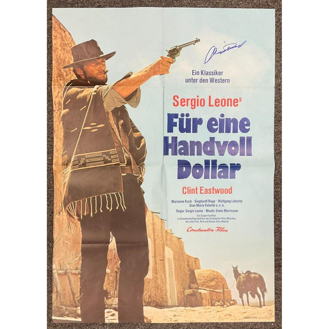 Clint Eastwood Signed "A Fistful of Dollars" Original Movie Poster AUTO BAS LOA (1 of 2)