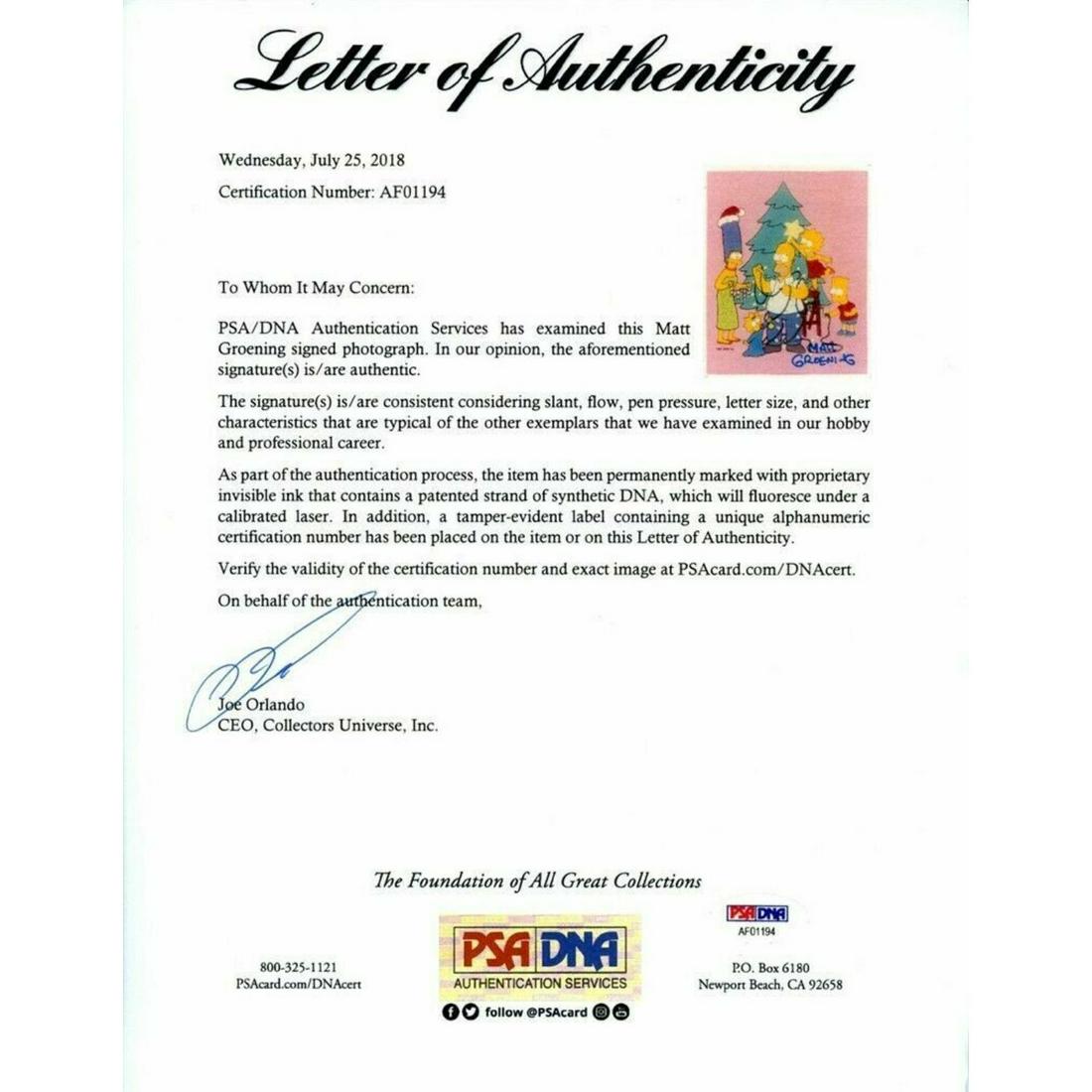 Matt Groening Simpsons Autographed Signed 8x10 Photo Certified PSA/DNA (1 of 2)