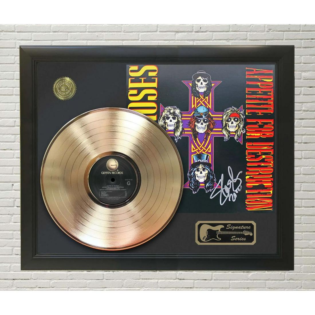 Guns N Roses â€“ Appetite for Destruction Framed Signature Gold LP Record Display M4 (1 of 1)