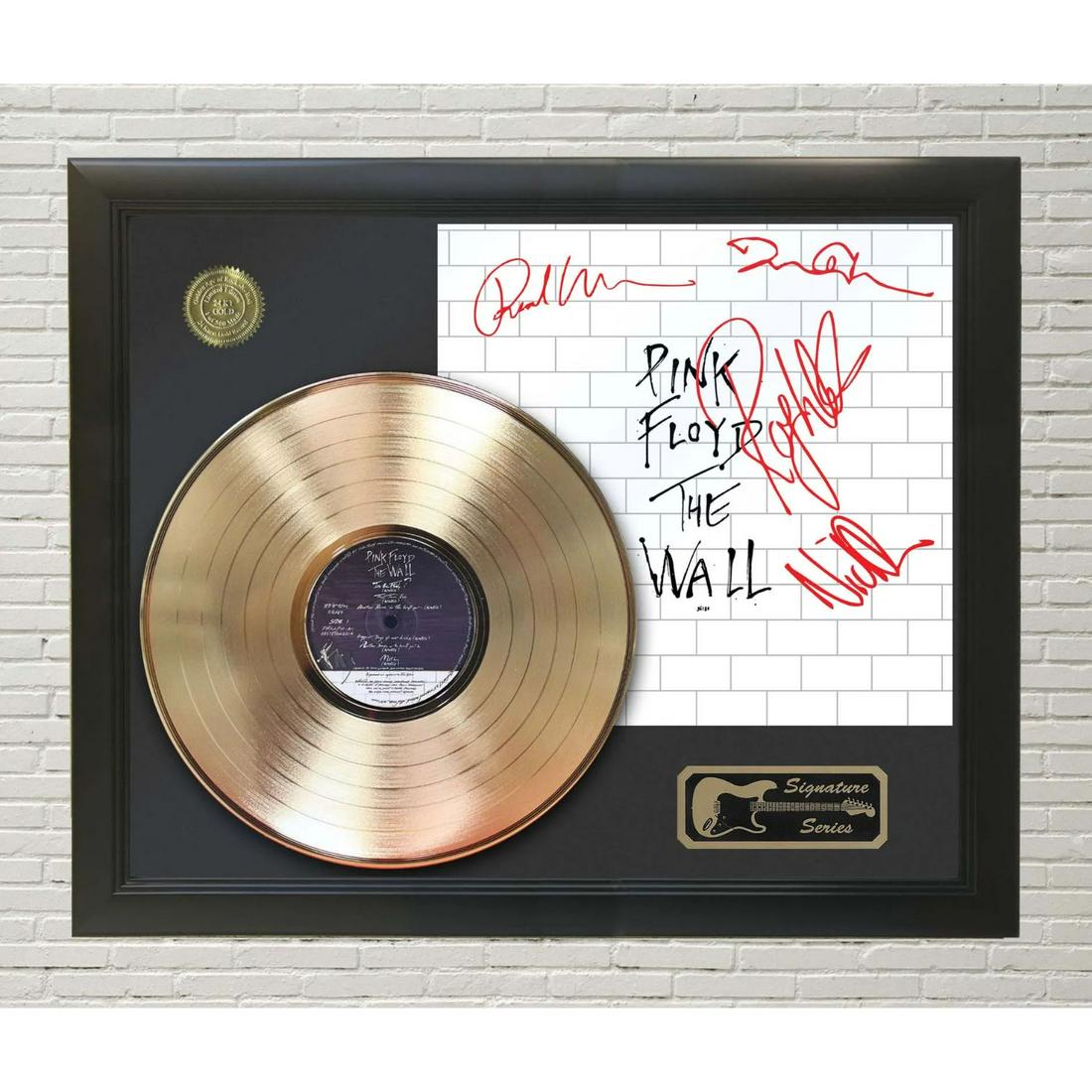 Pink Floyd â€“ The Wall Framed Signature Gold LP Record Display M4 (1 of 1)