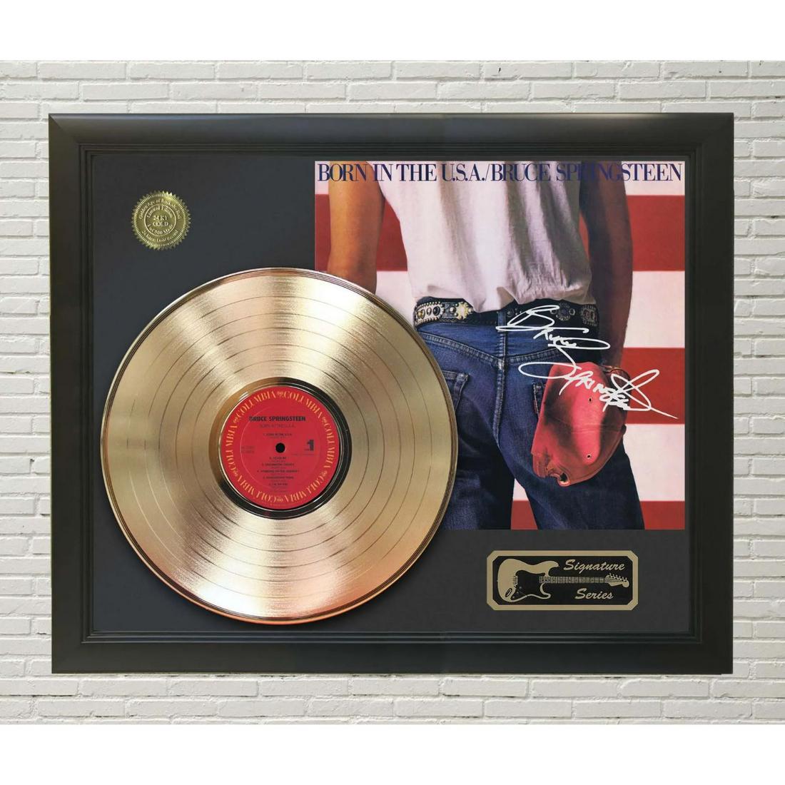Bruce Springsteen â€“ Born In The USA Framed Signature Gold LP Record Display M4 (1 of 1)