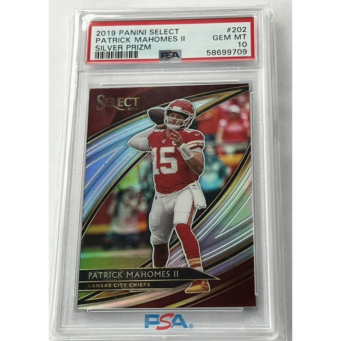 2019 Panini Select Silver Prizm Field Level #202 Patrick Mahomes Chiefs (PSA 10) (1 of 2)