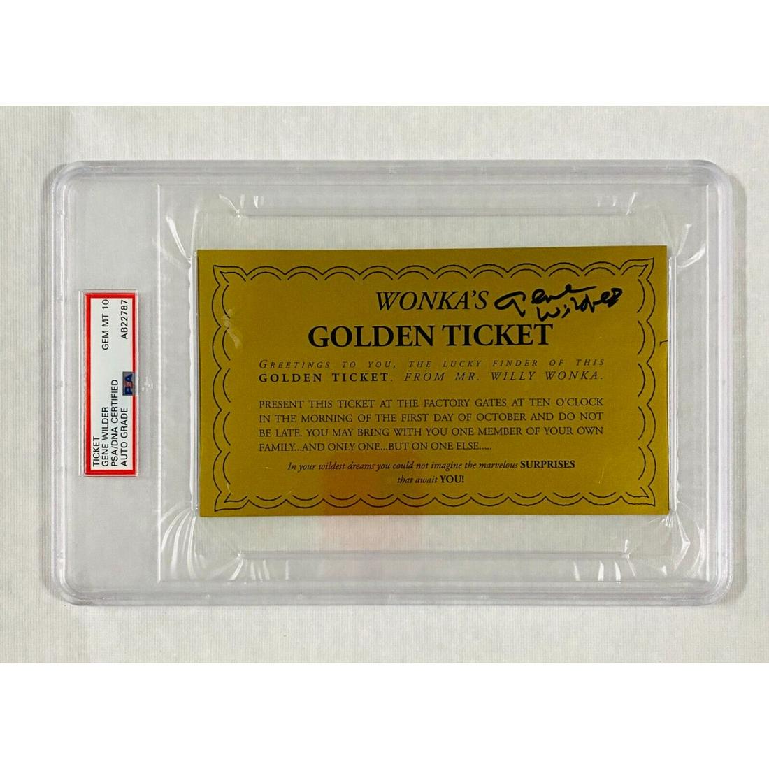 Gene Wilder Signed Willy Wonka Golden Ticket PSA 10 AUTO (1 of 1)