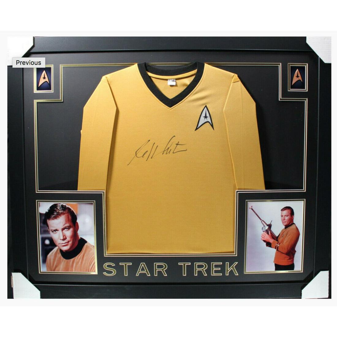 William Shatner Signed Star Trek Yellow Shirt Framed (JSA COA) (1 of 1)