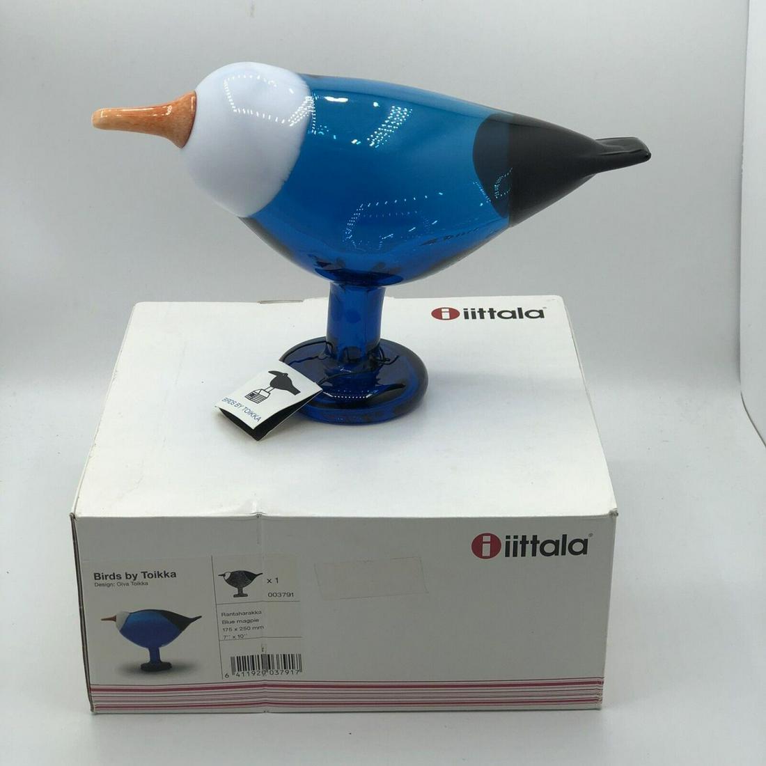 Birds By Oiva Toikka Blue Magpie Iittala Finland Art Glass