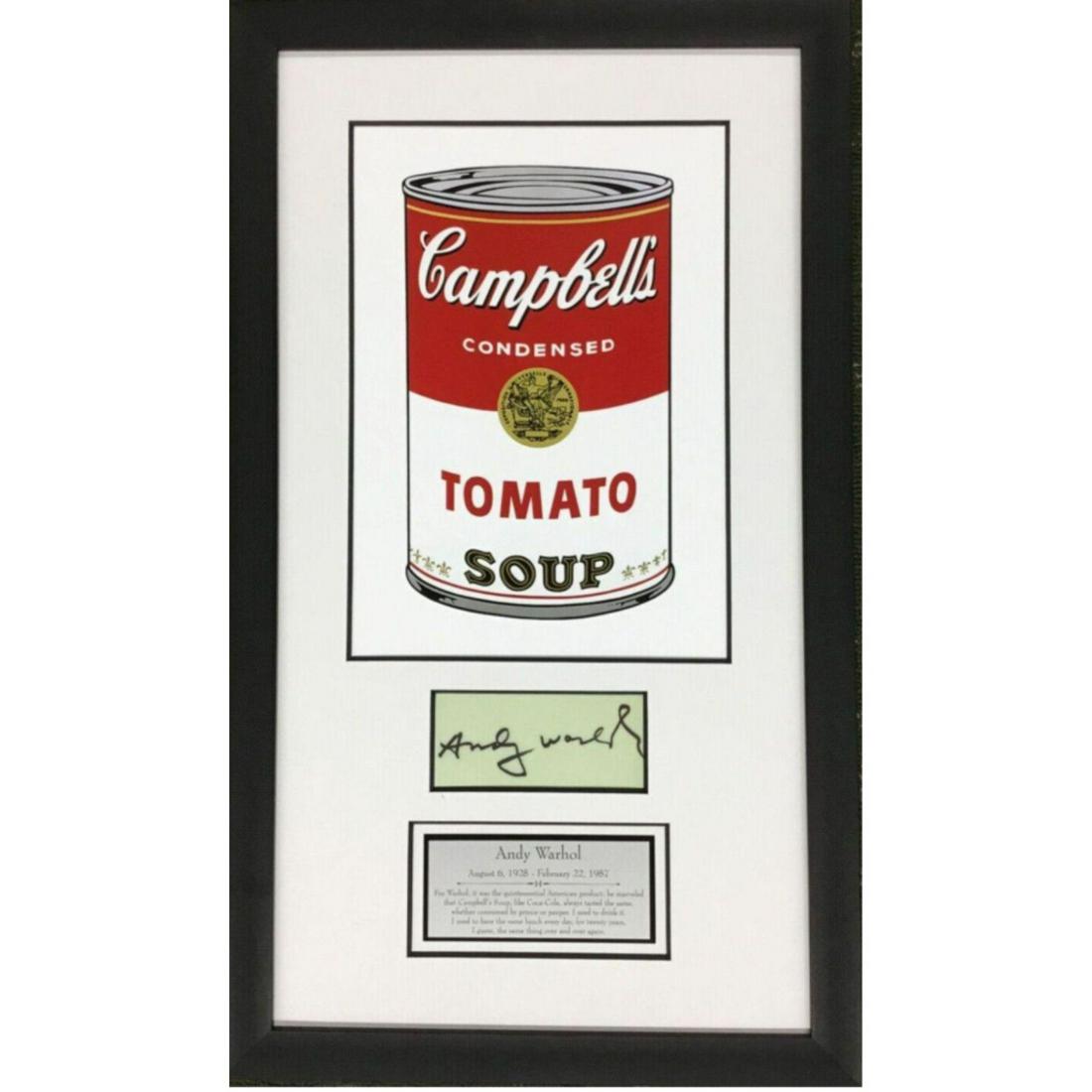 ANDY WARHOL SIGNED CAMPBELL SOUP CUSTOM FRAMED (BAS COA) (1 of 1)