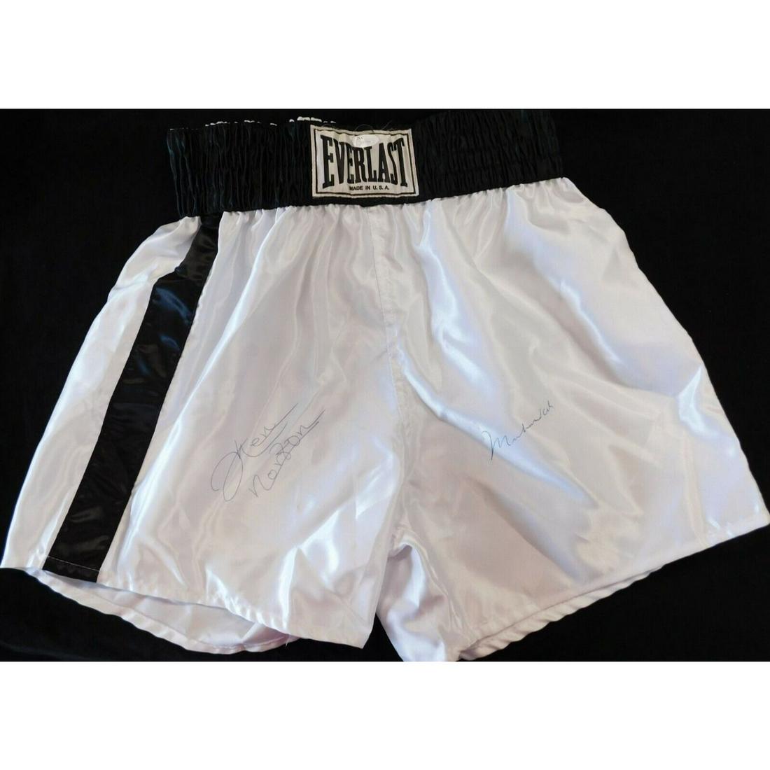 Muhammad Ali & Ken Norton Signed Everlast White Boxing Trunks (JSA LOA) (1 of 2)