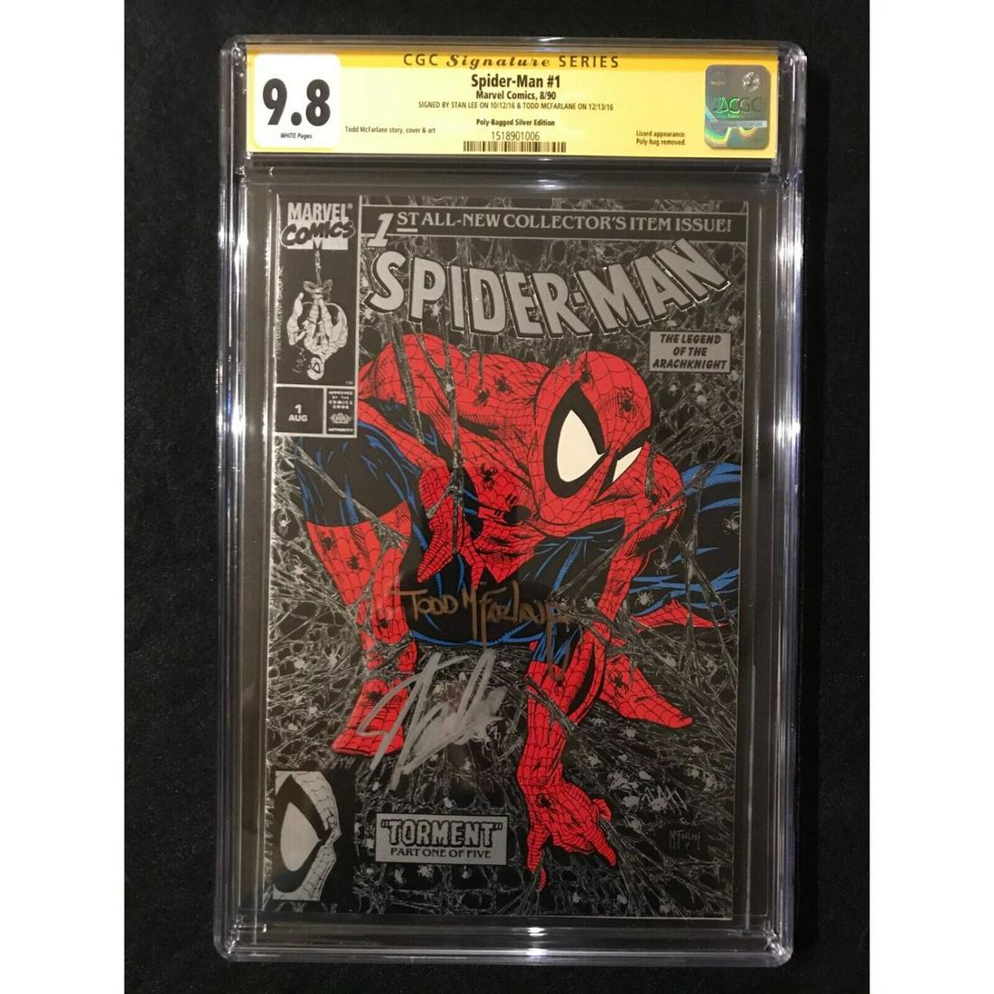 Stan Lee & Todd McFarlane Dual Signed CGC 9.8 Silver Edition Spider-Man #1 Marvel Comic: Stan Lee & Todd McFarlane Dual Signed CGC 9.8 Silver Edition Spider-Man #1 Marvel Comic