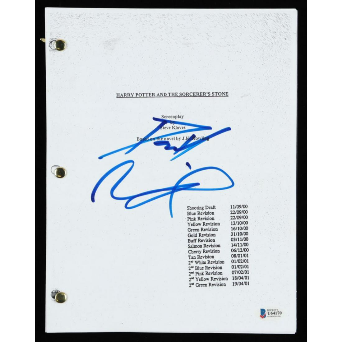 Daniel Radcliffe Signed "Harry Potter and The Sorcerer's Stone" Movie Script (Beckett) (1 of 1)