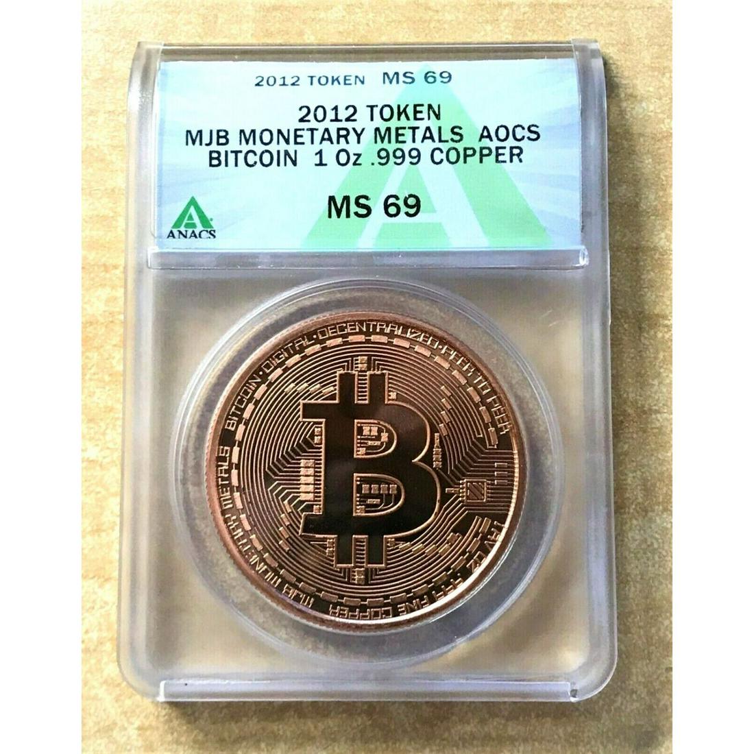 2012 Bitcoin MJB Monetary Metals Art Round Authenticated By ANACS (1 of 2)