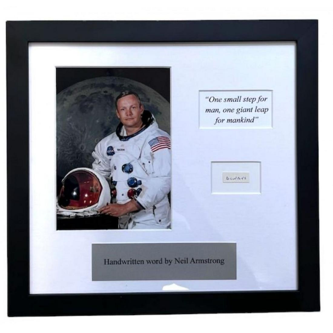 Neil Armstrong Signed Custom Framed Cut Display (JSA) (1 of 2)
