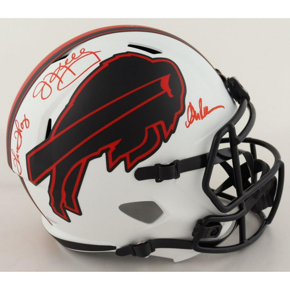 Jim Kelly, Thurman Thomas, & Andre Reed Signed Bills Full-Size Lunar Eclipse Alternate Speed Helmet (1 of 1)