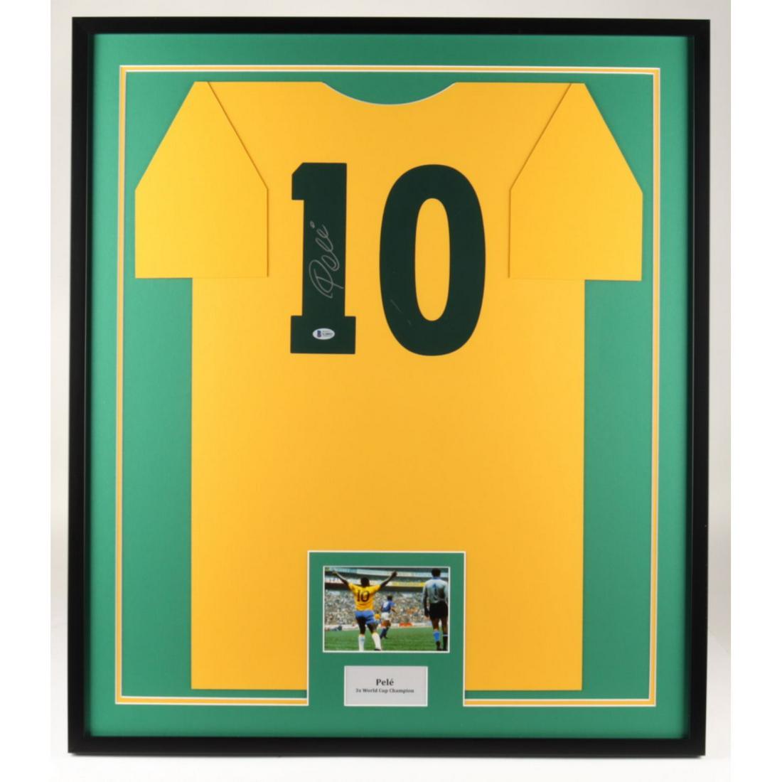 Pele Signed 29x34 Custom Framed Cut Display (Beckett Hologram) (1 of 2)