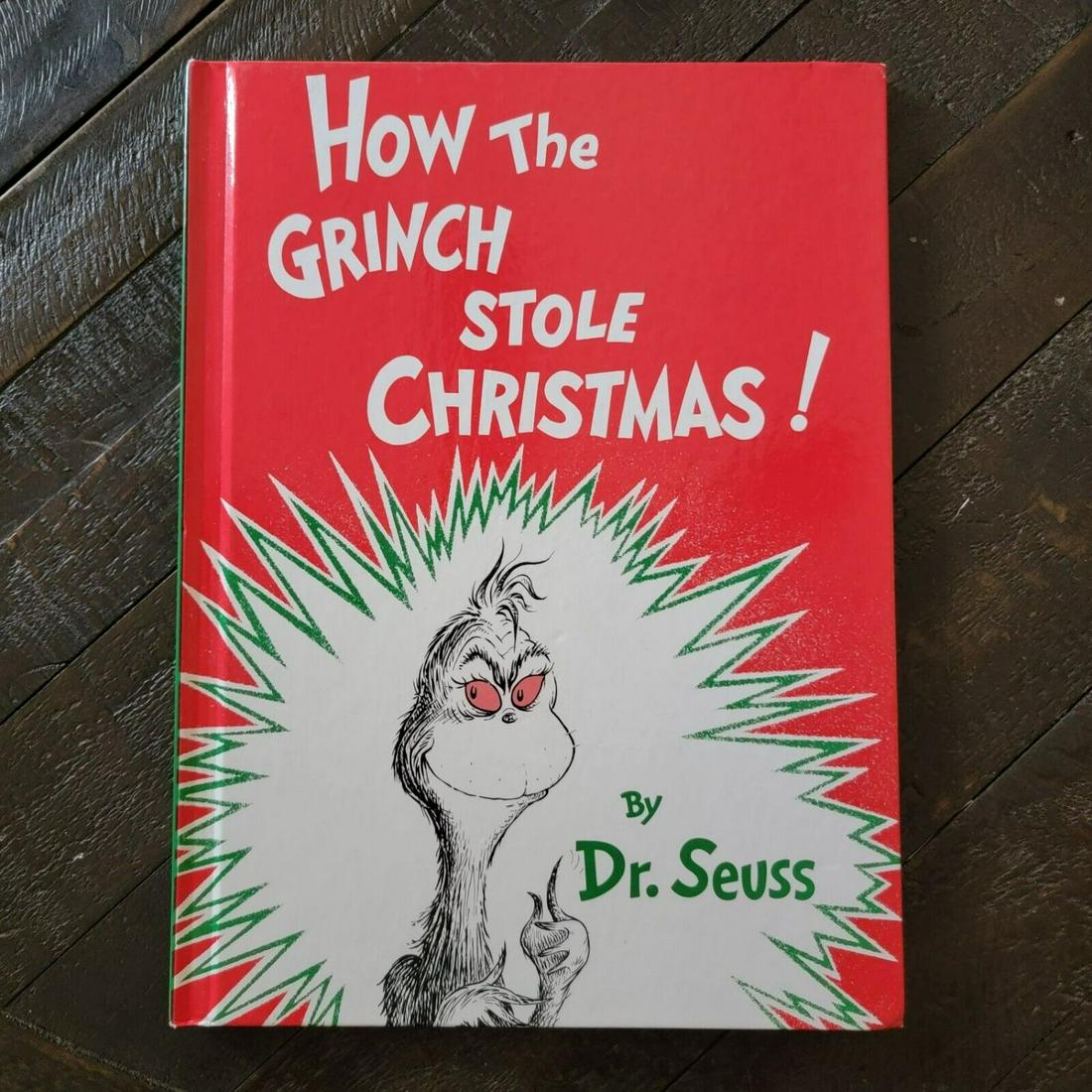 DR. SEUSS "How The Grinch Stole Christmas" 1957 Edition book- SIGNED W/ DRAWING BAS LOA (1 of 2)