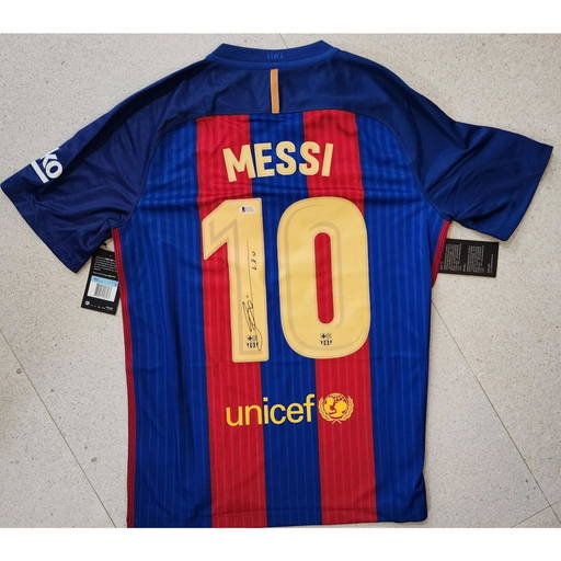 Lionel Messi Authentic Signed Soccer Jersey Barcelona Argentina BAS